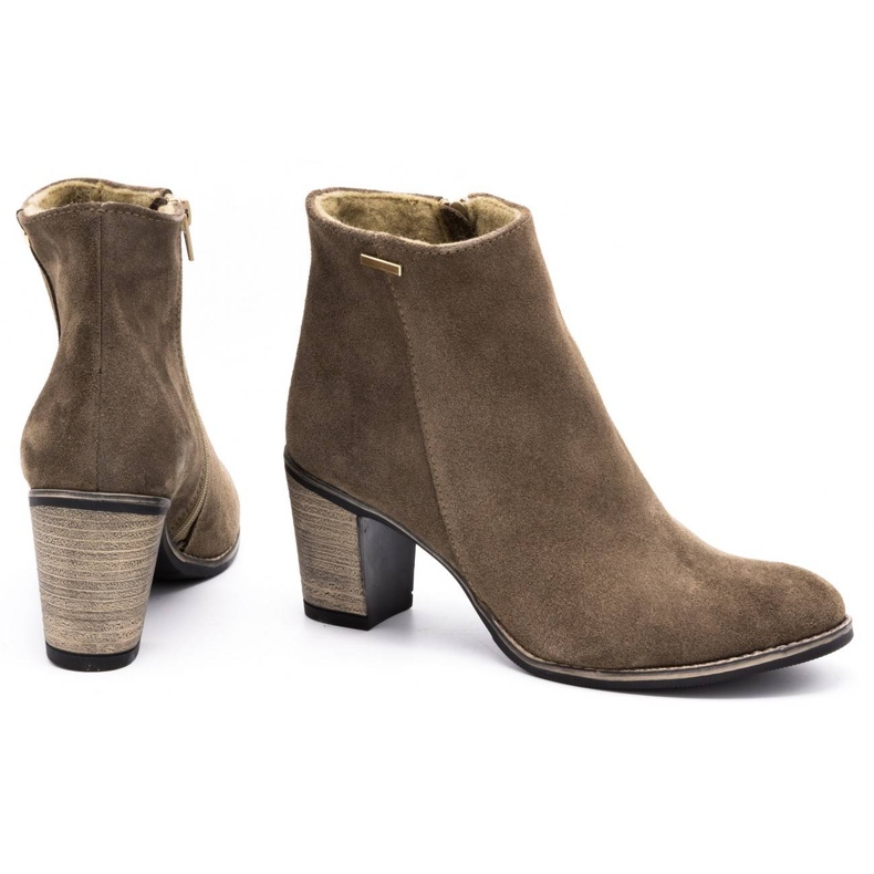 Olivier Botas de cuero para mujeres aisladas con tacones altos de marrón tierra 7