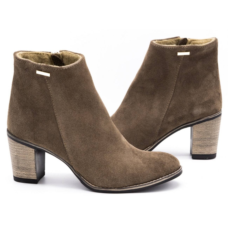 Olivier Botas de cuero para mujeres aisladas con tacones altos de marrón tierra 8