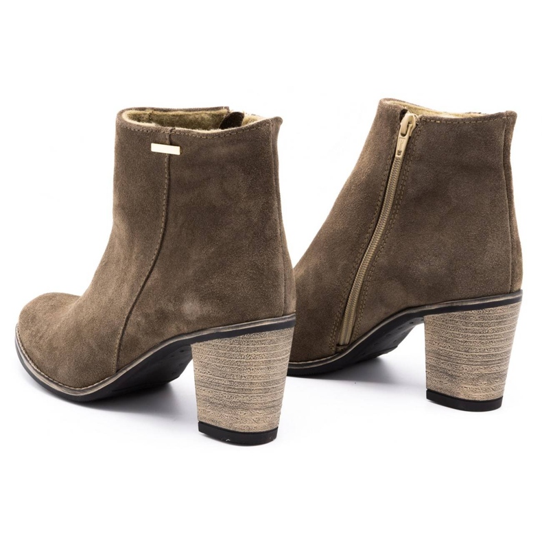 Olivier Botas de cuero para mujeres aisladas con tacones altos de marrón tierra 9