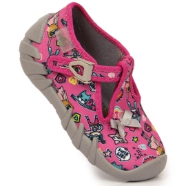 Zapatillas Befado Jr BEF2R rosas con cierre rosado 1