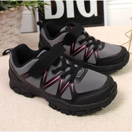 Zapatillas de senderismo American Club Jr AM902A gris velcro 2