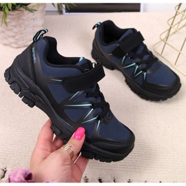 Zapatos trekking con velcro American Club Jr AM902B azul marino 1