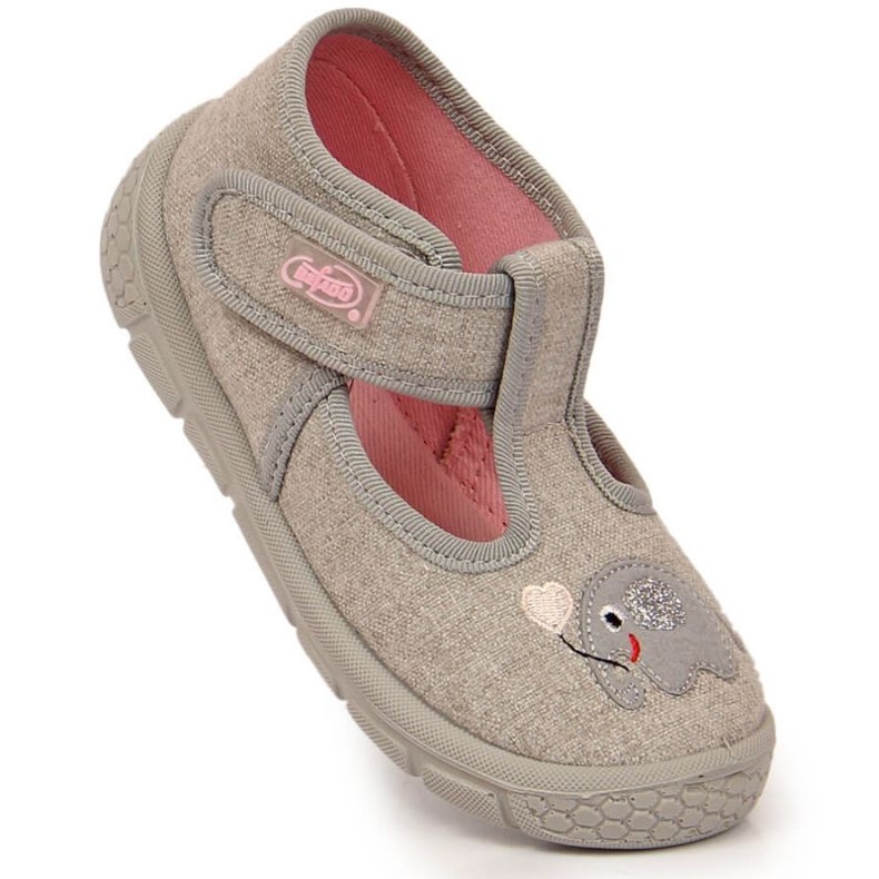 Zapatillas velcro con elefante Befado Jr BEF30D gris 1