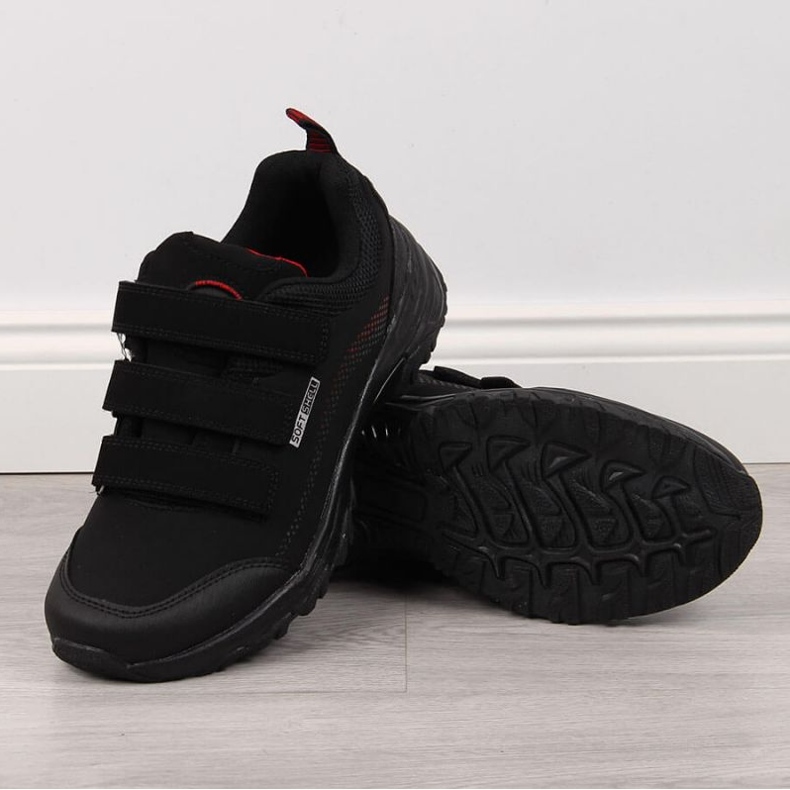 American Club W AM838A Velcro Zapatos trekking negro-rojo 1