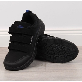 American Club W AM838B zapatos de trekking negros y azules con velcros 1