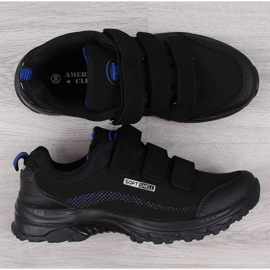 American Club W AM838B zapatos de trekking negros y azules con velcros 2