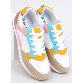 Deportivas mujer Pokki Caqui blanco rosado amarillo 2