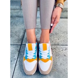 Deportivas mujer Pokki Caqui blanco rosado amarillo 3