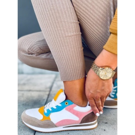 Deportivas mujer Pokki Caqui blanco rosado amarillo 5