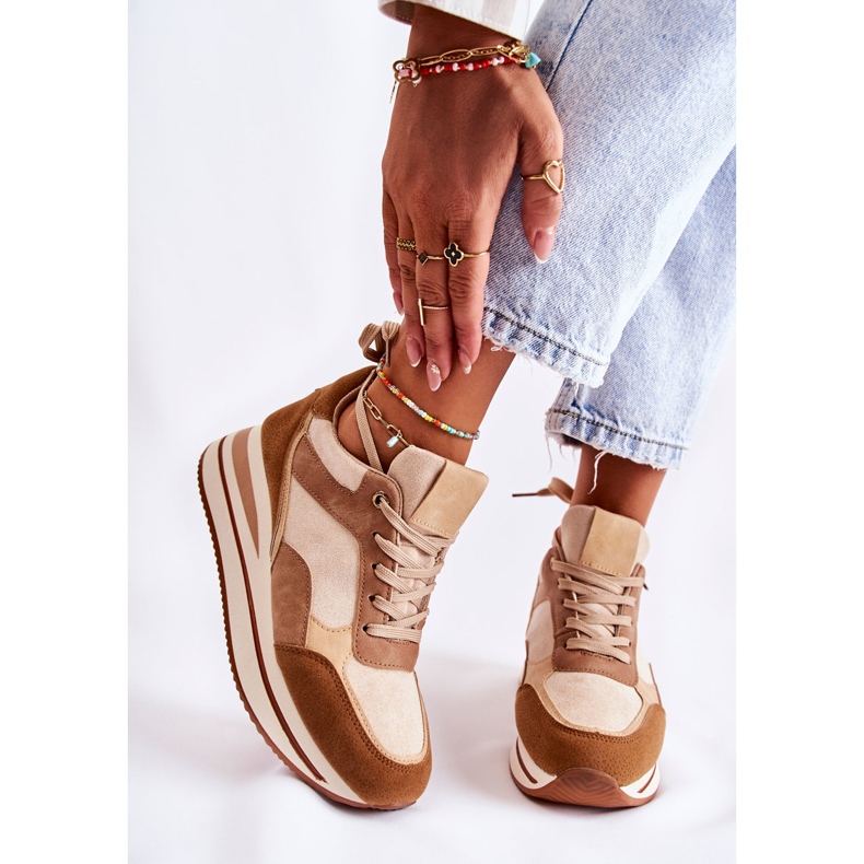 PS1 Deportivas Mujer Ante Marrón-Beige Elisse 1