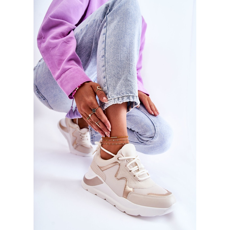 PG1 Zapatillas Moda Mujer Beige Claro Allie dorado 2