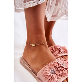 WJ1 Pantuflas De Mujer Con Flores De Tela Rosa Susana rosado 8