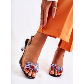 S.Barski Sandalias Elegantes Con Cristales Lanette Negro multicolor 1