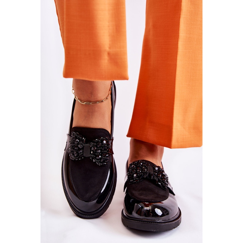 S.Barski Zapatos Brogue De Mujer Lacados Con Lazo Negros Laurent 2