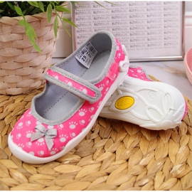 Zapatillas casa niña con velcro lazo Befado rosa rosado 3