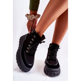 FB3 Botas de mujer de moda en la plataforma Black Magnific negro 4