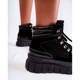 FB3 Botas de mujer de moda en la plataforma Black Magnific negro 5