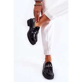 Zapatos Lacados Con Adorno Plata Negro Hestill 4