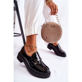 Zapatos Lacados Con Adorno Plata Negro Hestill 6