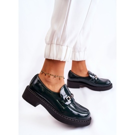 Zapatos Lacados Con Adorno Plata Hestill Verde 7