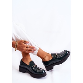 Zapatos Lacados Con Adorno Plata Hestill Verde 3