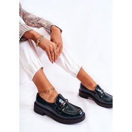 Zapatos Lacados Con Adorno Plata Hestill Verde 8