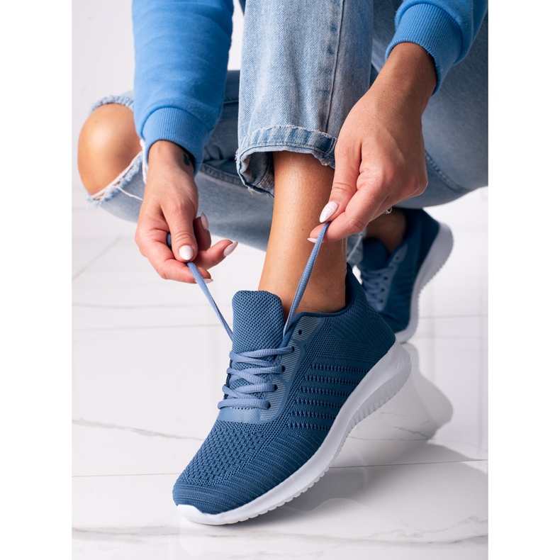 Deportivas con cordones Shelovet azul 1