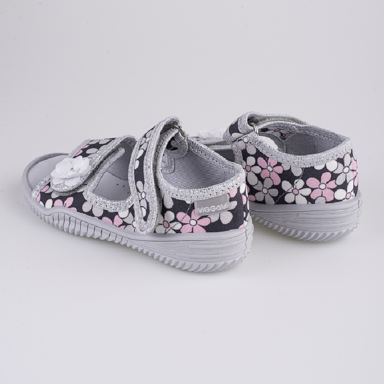 Zapatillas casa niña Viggami Emilka flores azul marino multicolor 1
