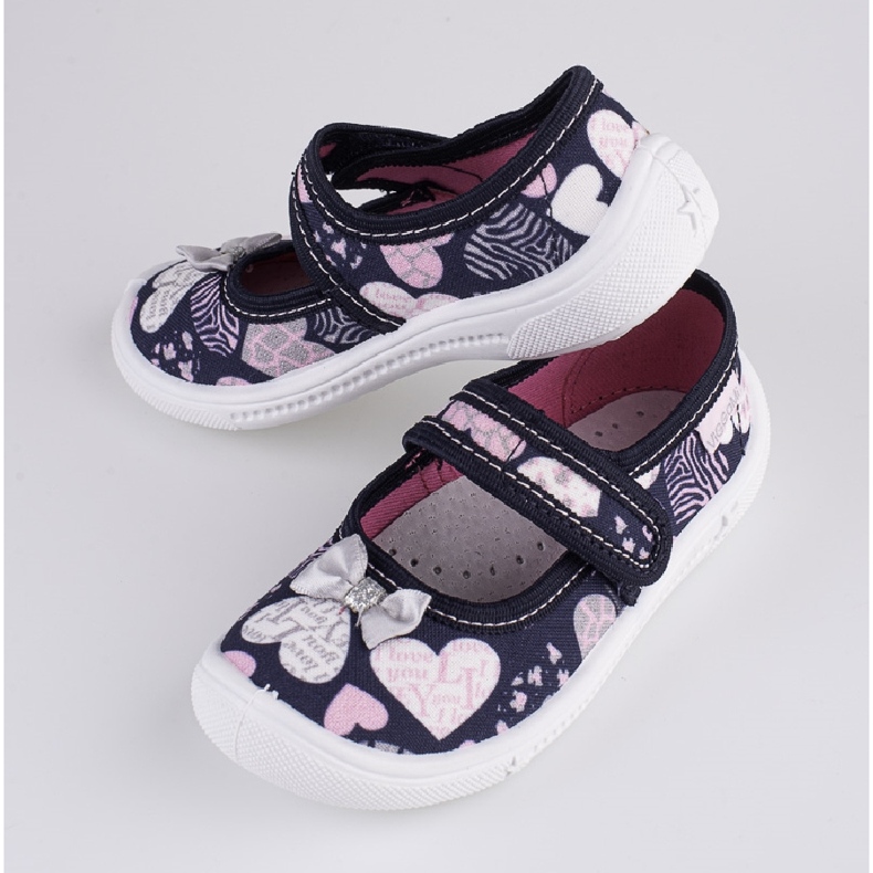 Babuchas niñas Viggami Dorothy del corazón azul marino 1