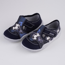 Pantuflas niño Viggami Adaś bolitas azul 2
