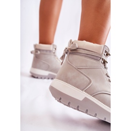 Botines de cuero en la plataforma gris ressa 3