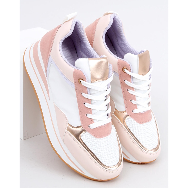 Deportivas cuña Bahar Rosa blanco 2