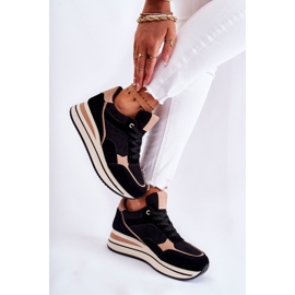 PS1 Deportivas Mujer Ante Negro y Beige Elisse 3