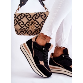 PS1 Deportivas Mujer Ante Negro y Beige Elisse 5