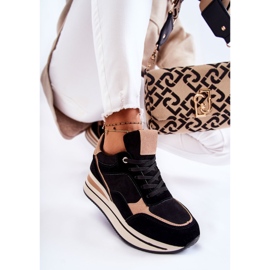 PS1 Deportivas Mujer Ante Negro y Beige Elisse 6
