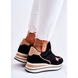 PS1 Deportivas Mujer Ante Negro y Beige Elisse 4