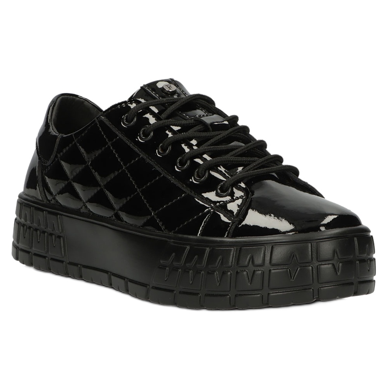 Filippo Zapatillas de cuero con estilo acolchado DP3932 / 22 BK negro 1