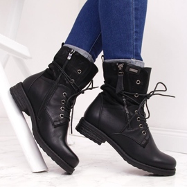 Trabajadores de mujer con cordones y cremallera, negro Jezzi 1