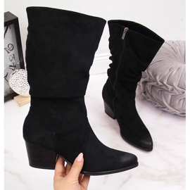 Botas negras para mujer, arrugadas, negras Vinceza negro 2