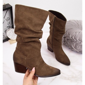Botas cortas mujer arrugadas Vinceza marrón 3