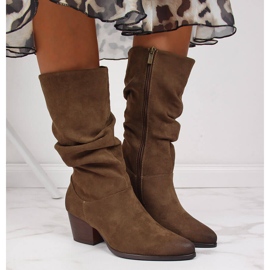 Botas cortas mujer arrugadas Vinceza marrón 4