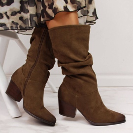 Botas cortas mujer arrugadas Vinceza marrón 1