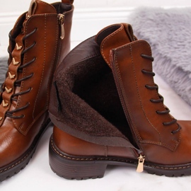 Botas de mujer con adornos Vinceza camel marrón 3