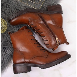 Botas de mujer con adornos Vinceza camel marrón 4