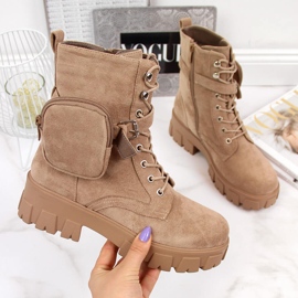 Botas plataforma mujer con bolsillo beige Vinceza 2