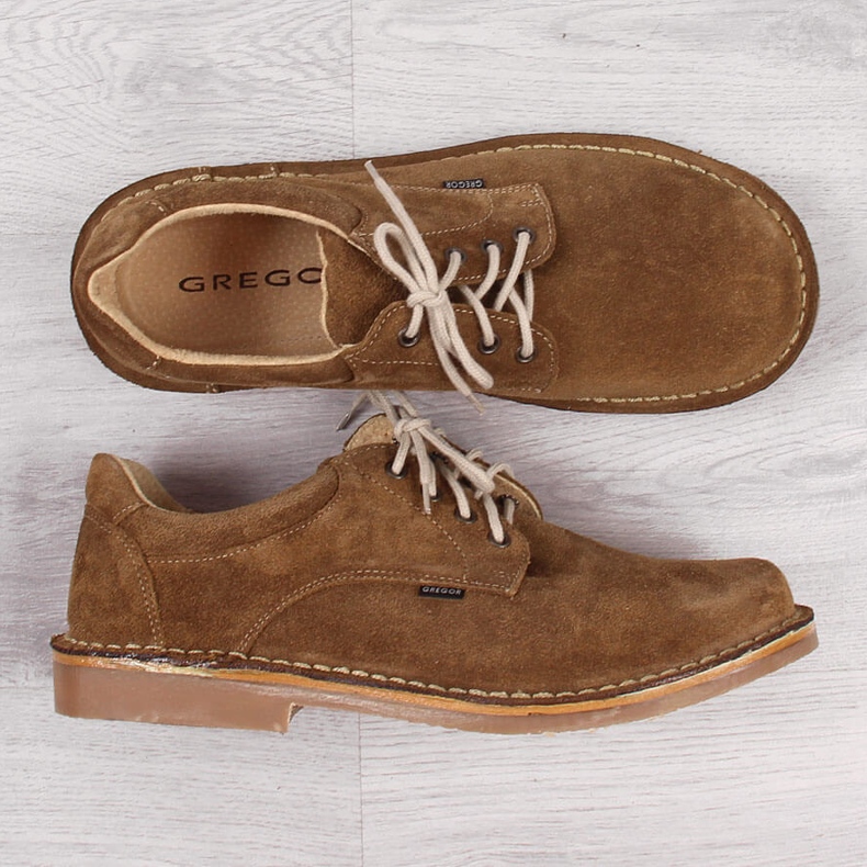 Marrón Gregor 1108, zapatos de piel serraje para hombre 1