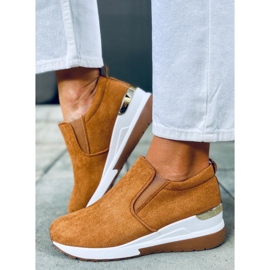 Zapatos cuña Biflo Camel marrón 4