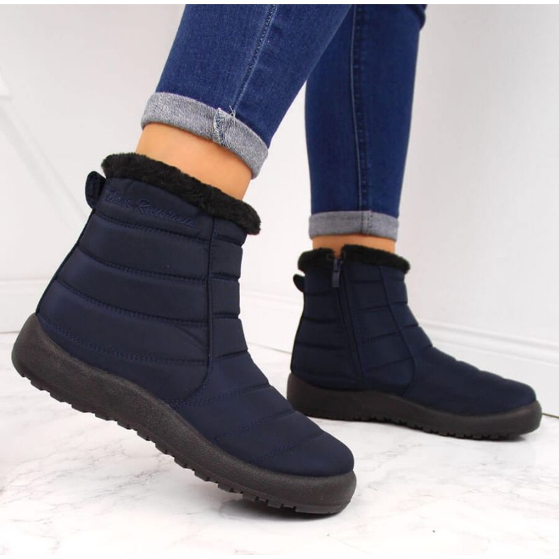 Botas de nieve impermeables con cremallera News W EVE181B azul marino 2