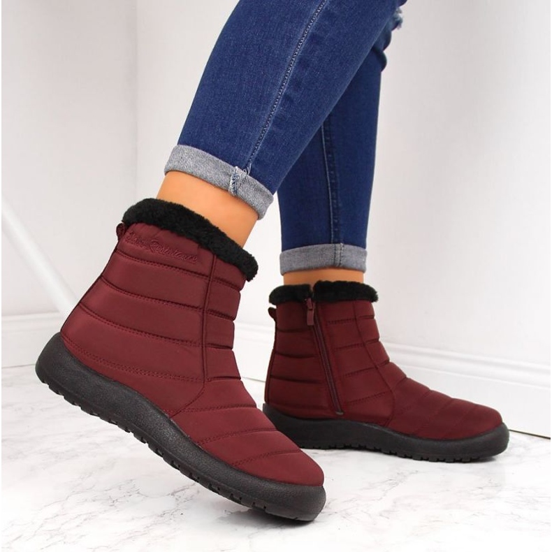 Botas de nieve impermeables con cremallera News W EVE181C burdeos rojo 2