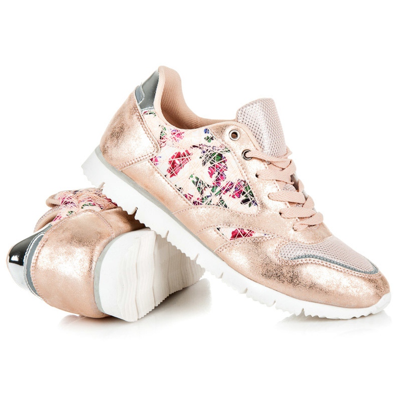 Mckeylor Zapatillas deportivas de mujer con ribete rosa 1